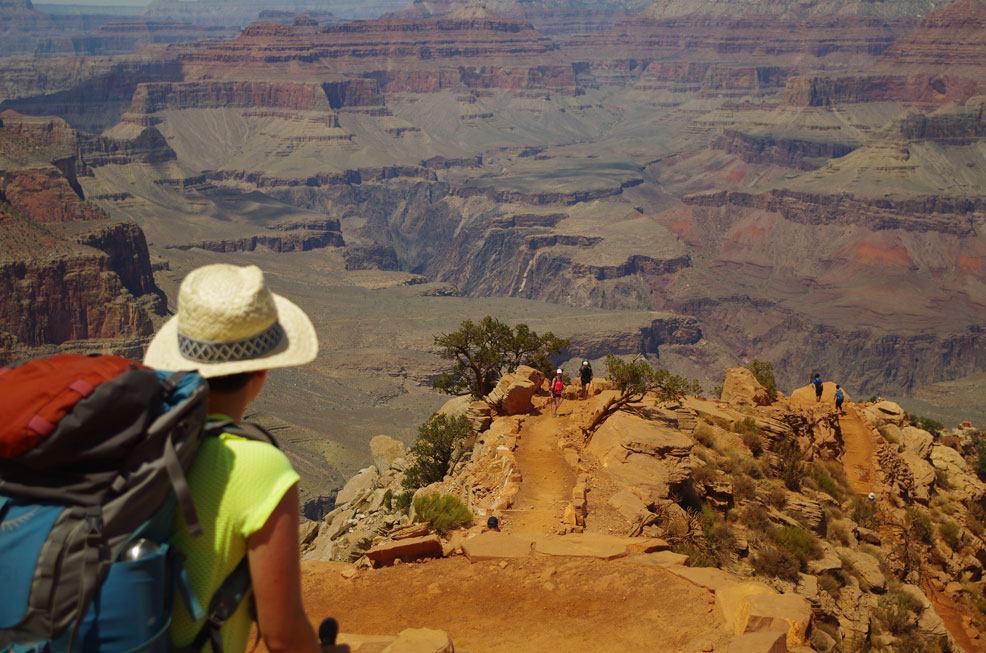Descending the Grand Canyon